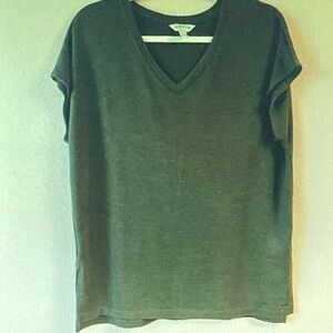 Vince Forest Green V-Neck Short Sleeve Tee